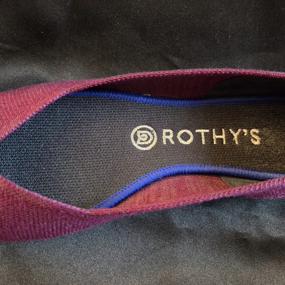 ROTHY'S The Merino Aubergine Purple Pointed Flat Shoes 8.5 - Picture 8 of 11